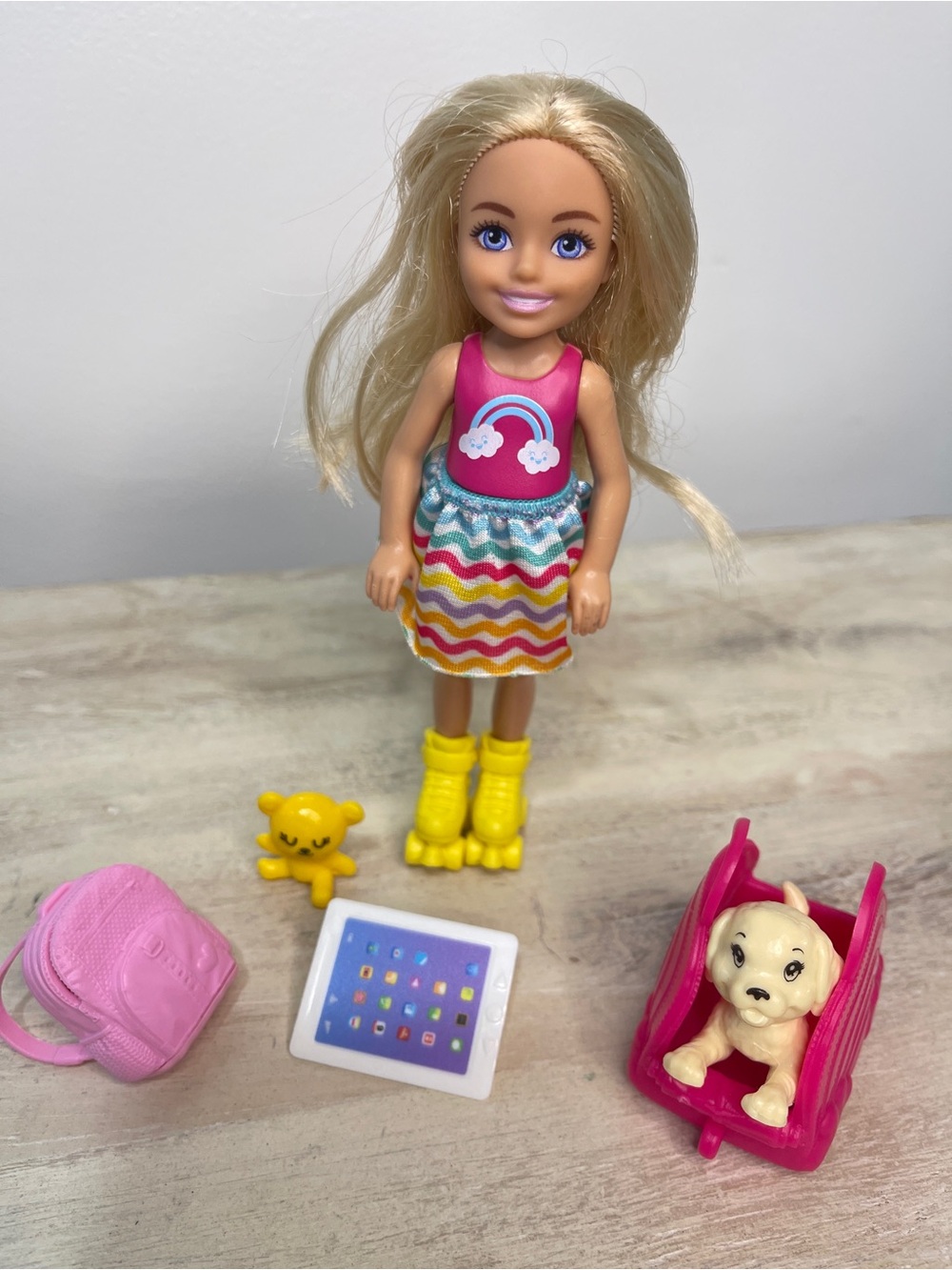Barbie Chelsea and dog travel doll